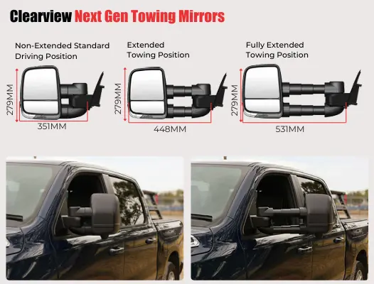 Clearview Towing Mirrors To Suit Ram 1500 Dt Series 2021 - 2025 1
