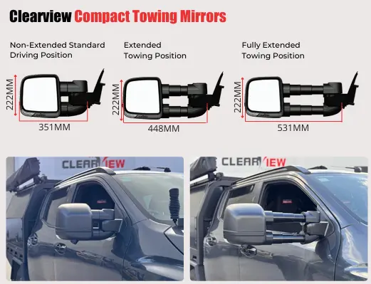 Clearview Towing Mirrors To Suit Mitsubishi Triton Mv 2024 - Current 1
