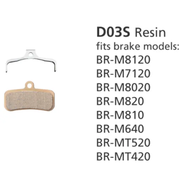 Shimano Brake Pads Disc - D03s W/O Fin Resin 4 Piston 1