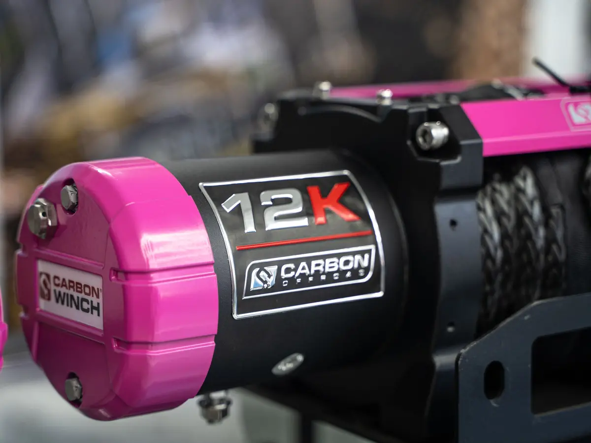 The Pink Carbon 12K - 12000Lb Pink Electric Winch With Pink Hook 2