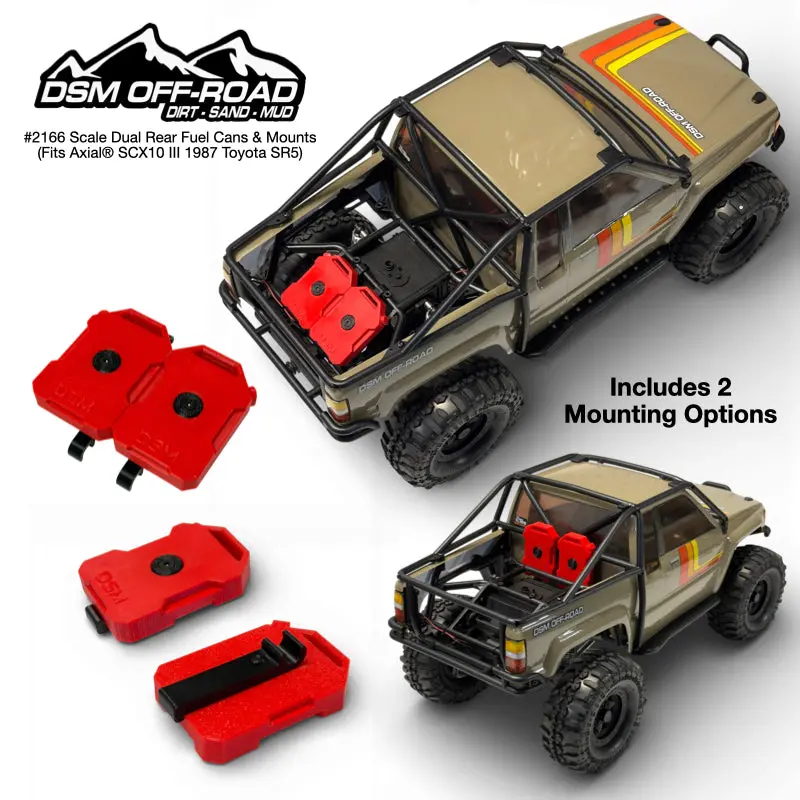 Scale Dual Rear Fuel Cans & Mounts - Fits Axial® Scx10 Iii 1987 Toyota Sr5 1