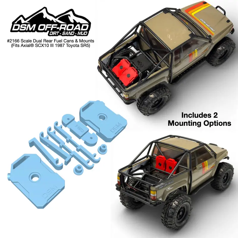 Scale Rear Fuel Containers - Fits Axial® Scx10 Iii 1987 Toyota Sr5 (Stl File) 1
