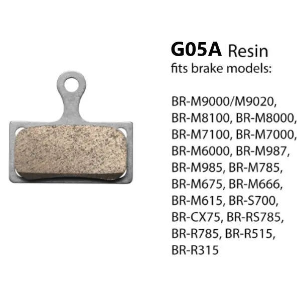 Shimano Brake Pads Disc G05a Resin W/Out Fin 2 Piston 1