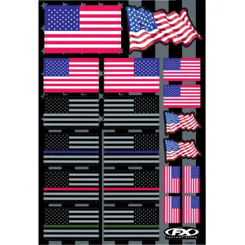 Decal Sheet - Fx Usa Flags 1