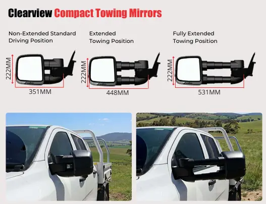 Clearview Towing Mirrors To Suit Ford Ranger Super Duty - My26 (Post 17Th Nov 2025 Build) On 1