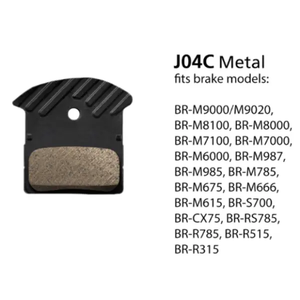 Shimano Brake Pads Disc - J04c W/Fin Metal 1