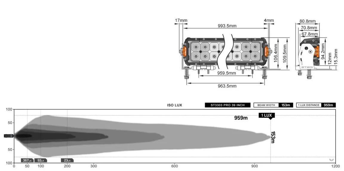 Stedi St3303 Pro 39 Inch Double Row Ultra High Output Led Bar 2