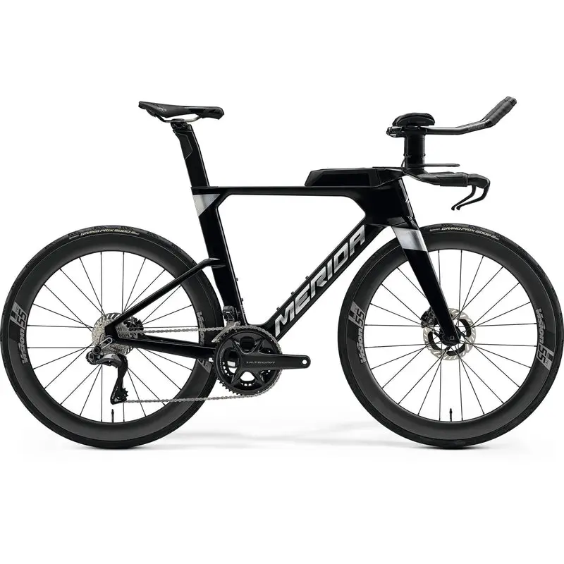 Merida Time Warp Tri Limited Triathlon/Time Trail Bike - Metallic Black/Ti-Flash 1