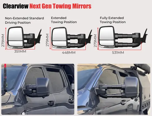 Clearview Towing Mirrors To Suit Mitsubishi Triton Mv 2024 - Current 2
