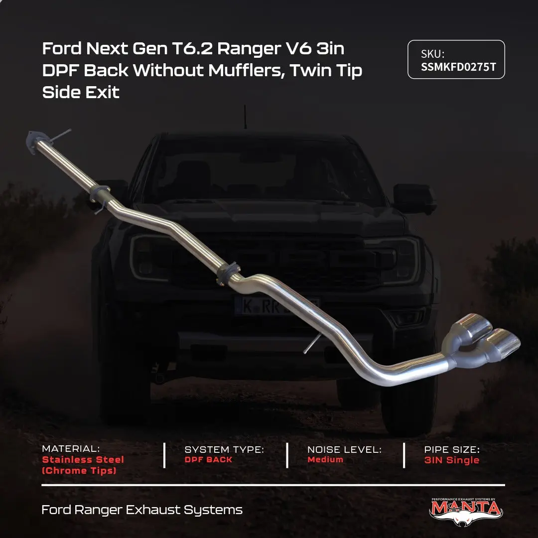 Manta Next Gen T6.2 Ranger V6 3In Dpf Back, Twin Tip Side Exit 1