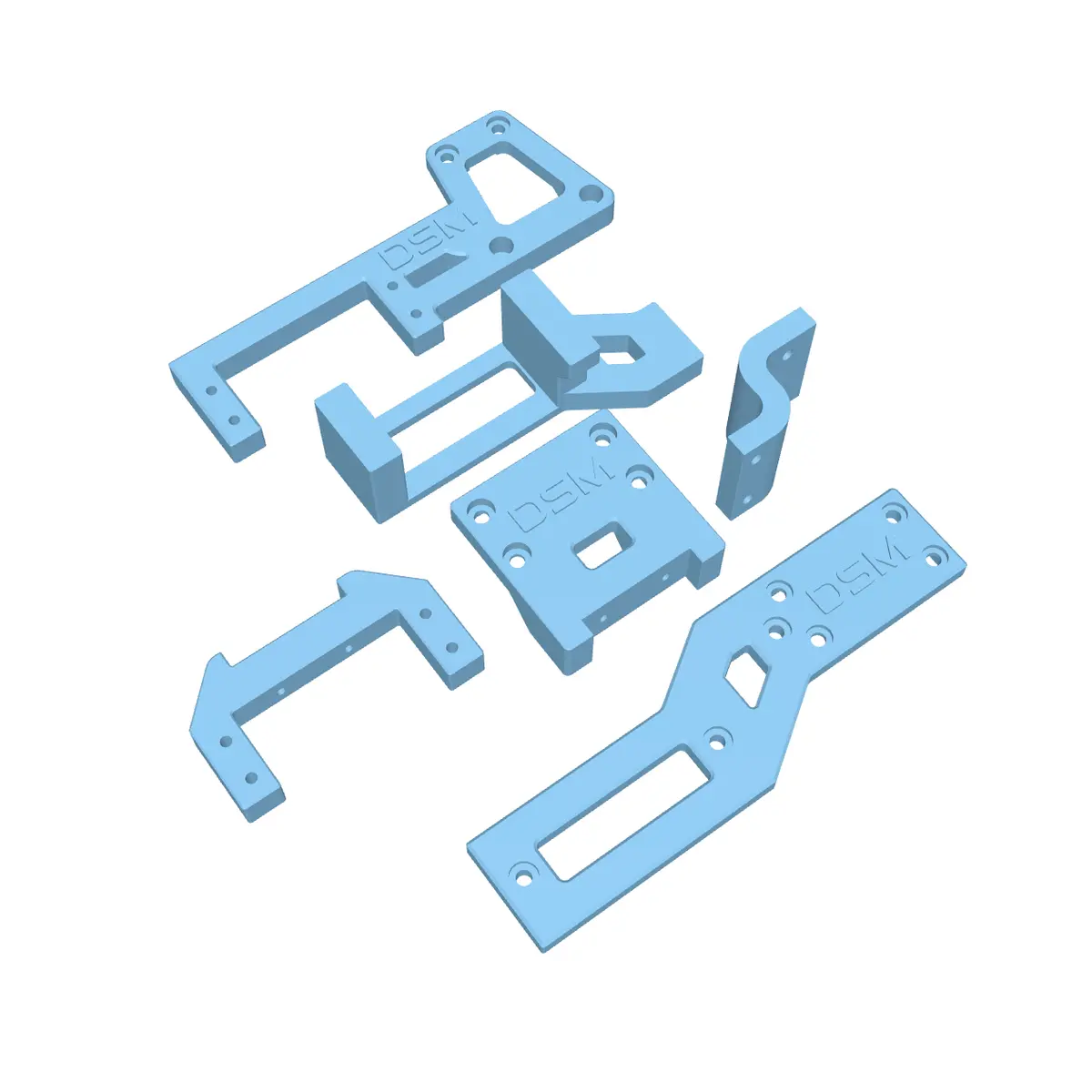 Universal Servo Mounts For Reefs® Raw100 Servos (For Vanquish® Vfd Twin Transmission) (Stl File) 1