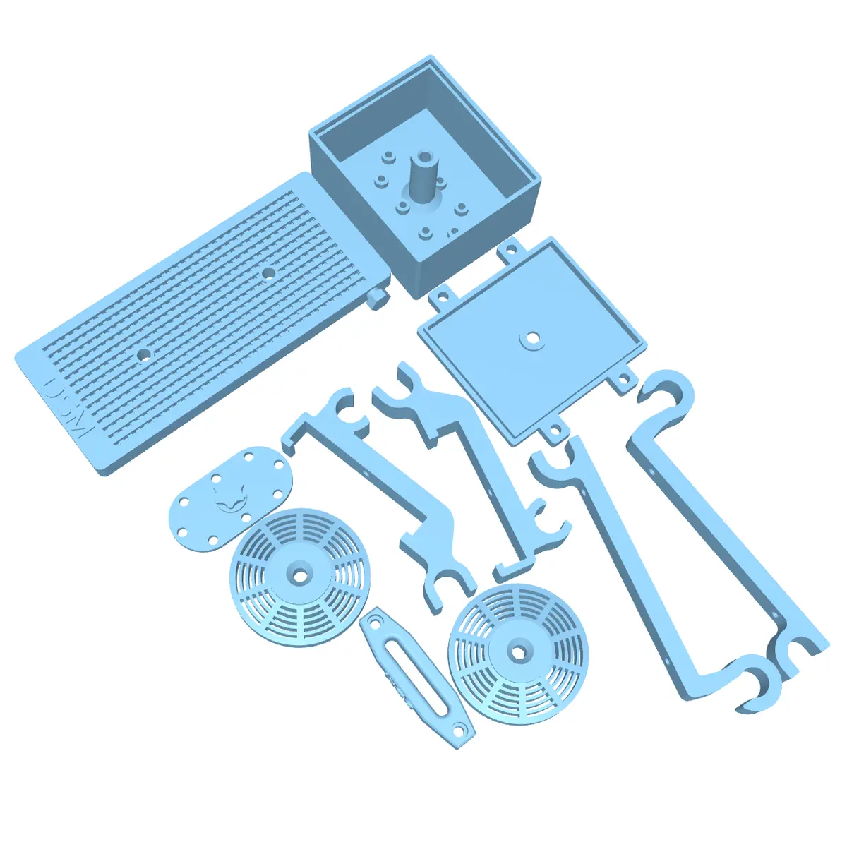 Scale Accessory Pack For Axial® Gilamon – Mini Fuel Cell, Radiator & Winch Fairlead (Stl File)) 1