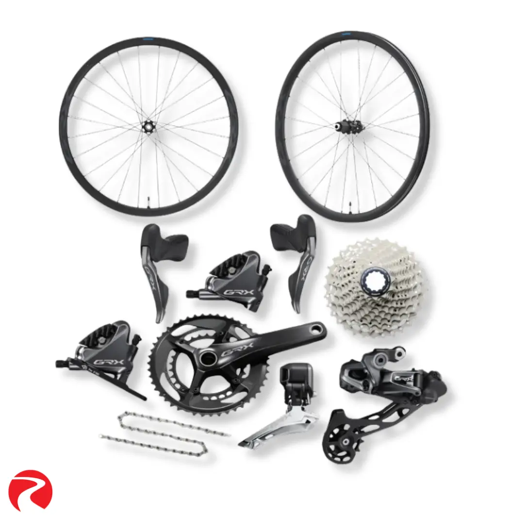 Shimano Grx Di2 Rx815 2X11-Speed Gravel Groupset W/ Wh-Rx870 700C Carbon Wheelset 1