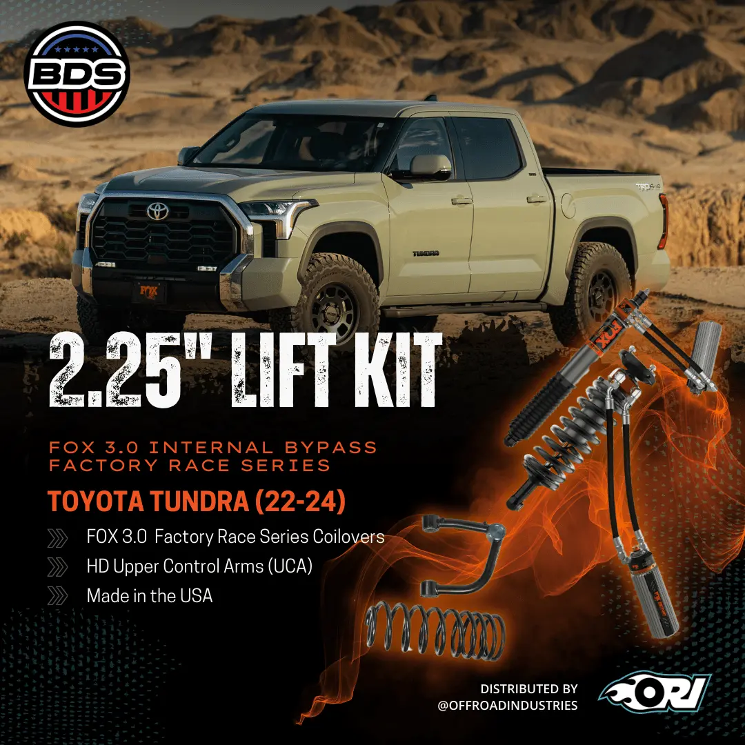 Bds 2.25 Inch Lift Kit | Fox 3.0 Internal Bypass Factory Race Series | Toyota Tundra (22-26) 1
