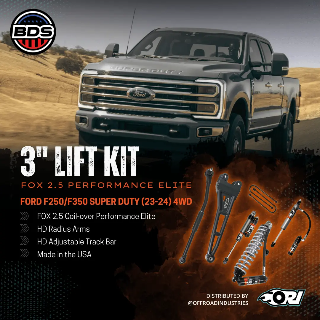 Bds 3 Inch Lift Kit W/ Radius Arm | Fox 2.5 Coil-Over Performance Elite | Ford F250/F350 Super Duty (23-26) 4Wd 1