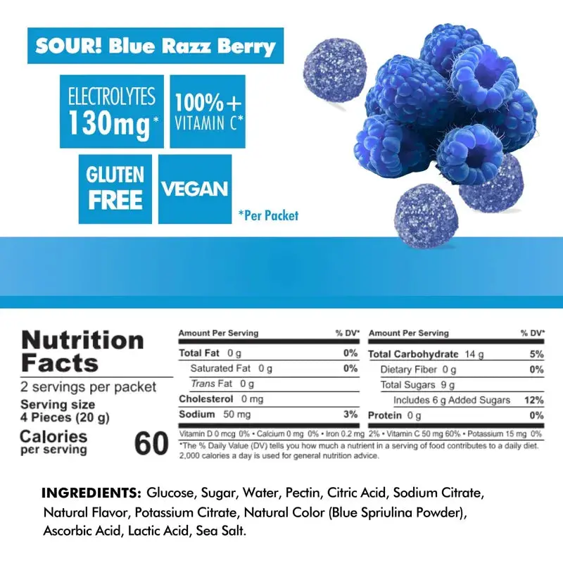Bonk Breaker Energy Chews Single 50G - Blue Razz Berry 2