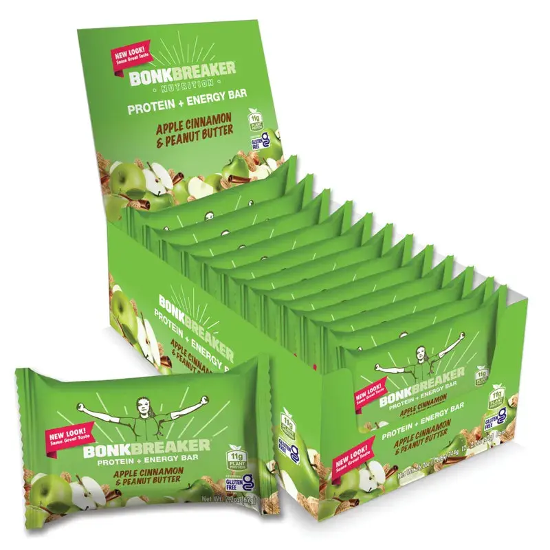 Bonk Breaker Apple Cinnamon & Peanut Butter Protein + Energy Bars - Box Of 12 1