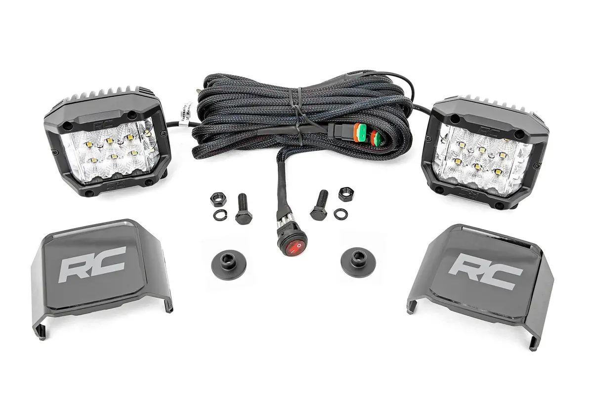 Led Light Kit | Ditch Mount |  2" Chrome Pair | Wide | Ford Bronco 4Wd (21-25) 1