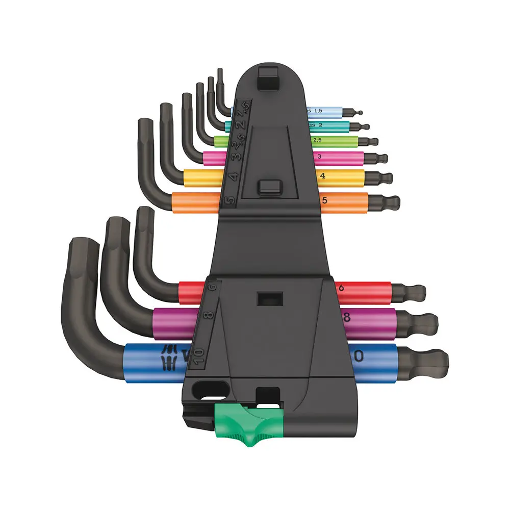 Wera 950/9 Hex-Plus Multicolour Blacklaser Ballend Metric L-Key Set 2