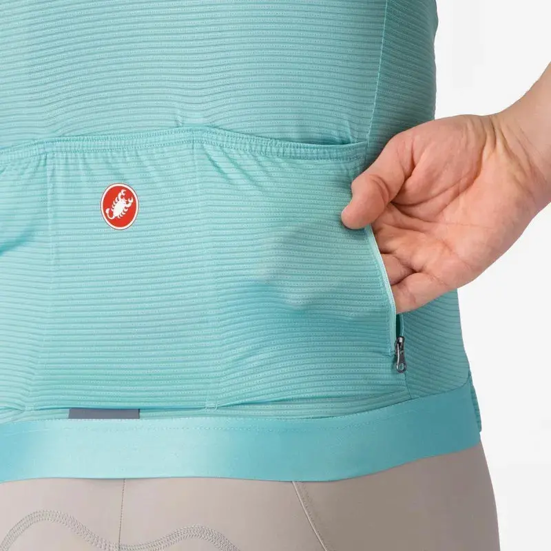 Castelli Espresso Men's Cycling Jersey - Pool Blue/Dark Gray 4