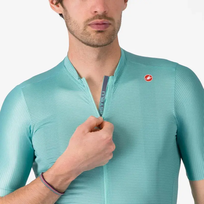 Castelli Espresso Men's Cycling Jersey - Pool Blue/Dark Gray 3