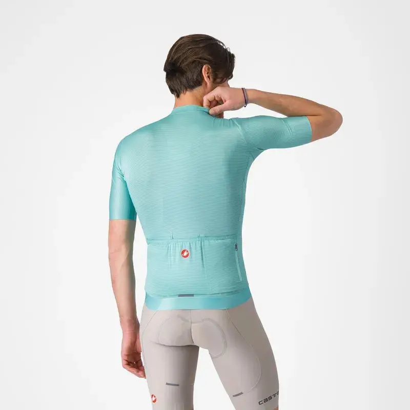 Castelli Espresso Men's Cycling Jersey - Pool Blue/Dark Gray 2