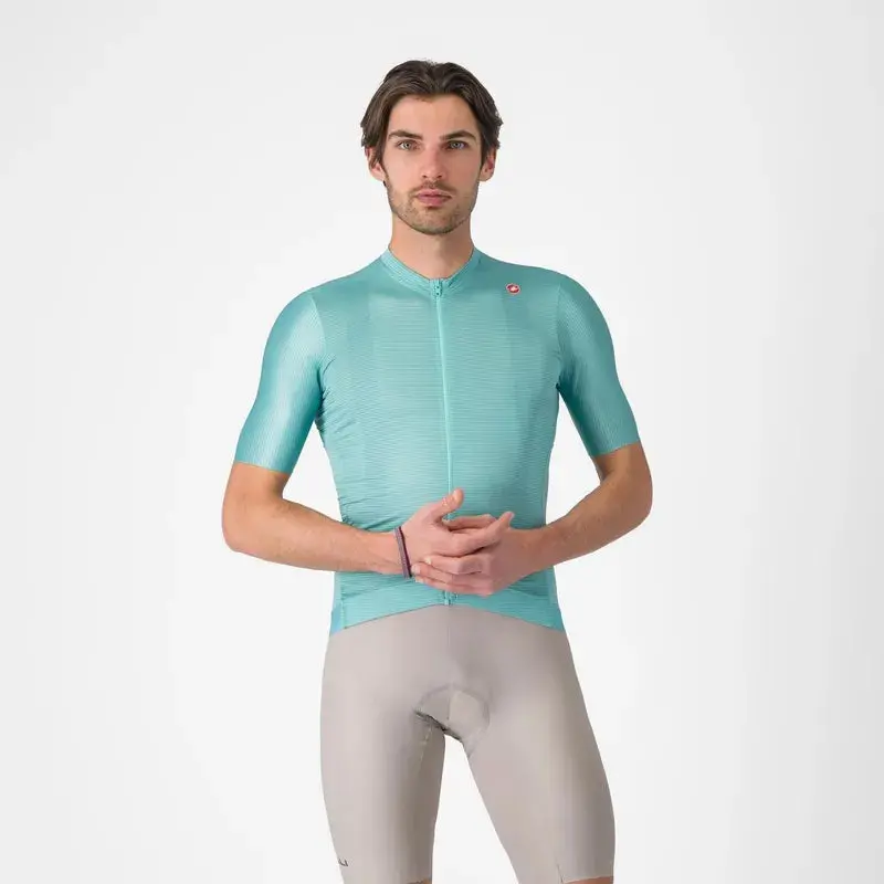 Castelli Espresso Men's Cycling Jersey - Pool Blue/Dark Gray 1