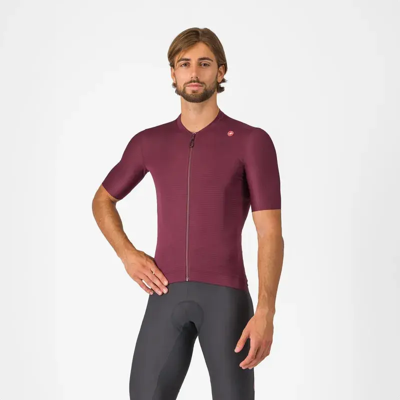 Castelli Espresso Men's Jersey - Deep Bordeaux/Silver Moon 1