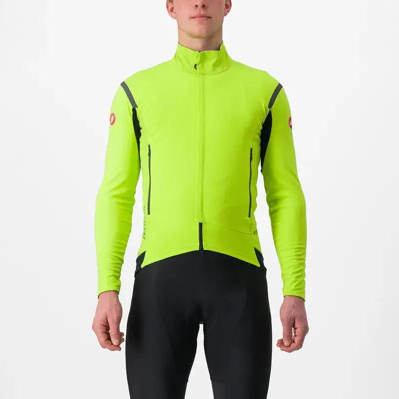 Castelli Perfetto Ros 2 Long Sleeve Men's Jacket - Electric Lime/Dark Gray 1