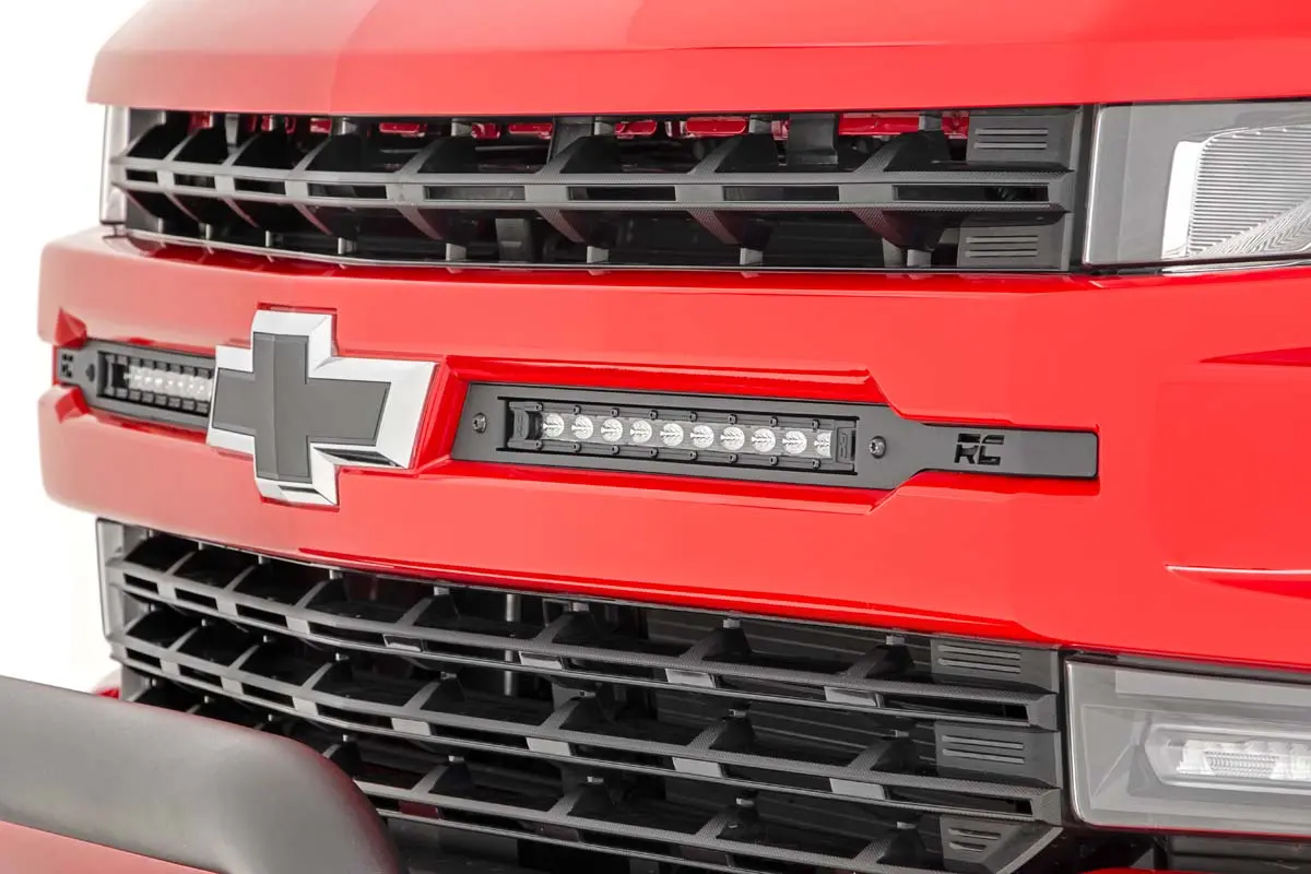 Led Light Kit | Grille Mount | 10" Black Slimline Pair | Chevy Silverado 1500 (19-22) 2