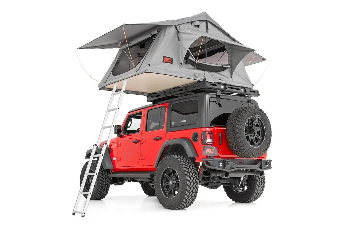 Roof Top Tent | Rack Mount | 12 Volt Accessory W/Ladder Extension & Led Light Kit 1