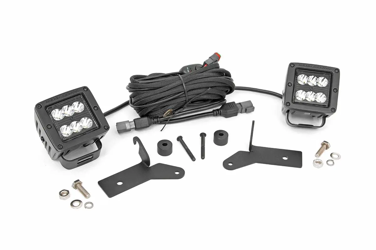 Led Light Kit | Hinge Mount | 2" Black Pair | Jeep Gladiator Jt/Wrangler Jl (18-25) 1