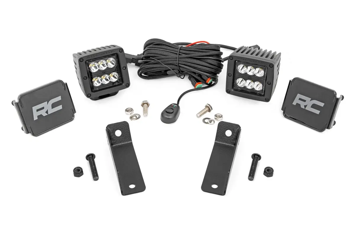 Led Light Kit | Rear Mount | 2" Black Pair | Spot | Can-Am Maverick Sport 1000R 1