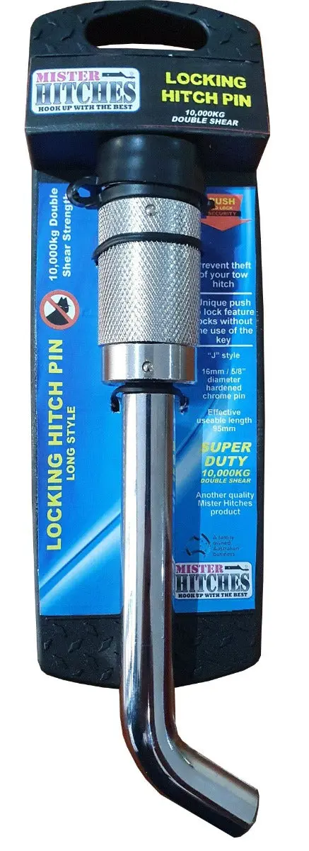Mister Hitches Locking Hitch Pin Long J Style 95Mm Useable Length 1