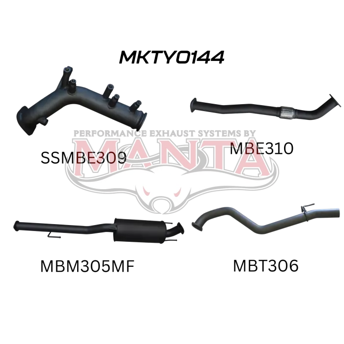 Manta Toyota Hilux Gun126r 2.8L Turbo Back 3In Muffler No Cat 1