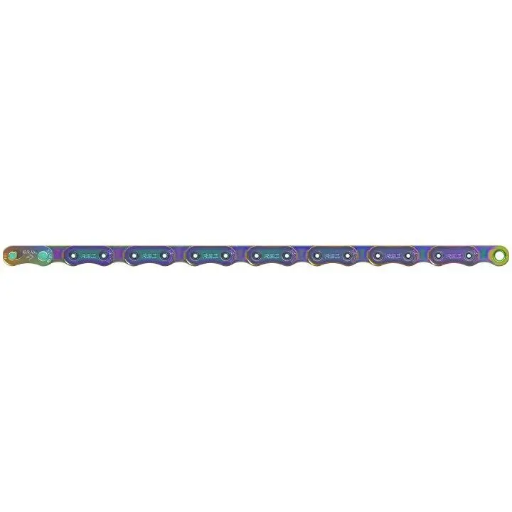 Sram Red D1 Flattop 120 Link 12 Speed Chain W/ Powerlock - Rainbow 1