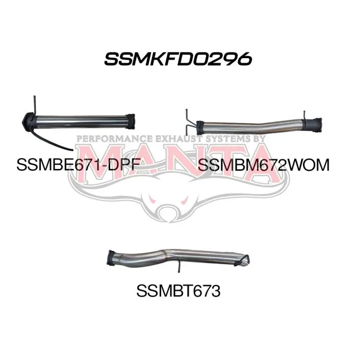 Ford Next Gen T6.2 Ranger V6 4In Dpf Back Without Centre Muffler 1
