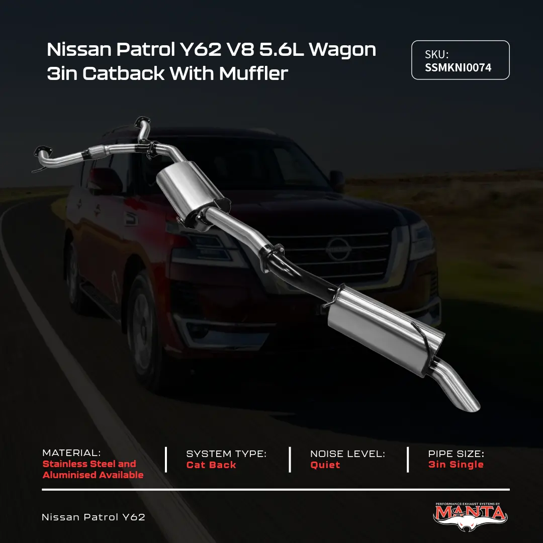 Nissan Patrol Y62 V8 5.6L Wagon 3In Catback With Muffler 1