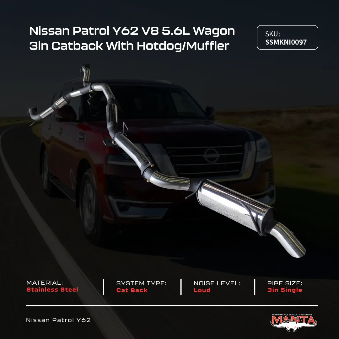 Patrol Y62 V8 5.6L Wagon 3In Catback With Hotdog/Muffler 1