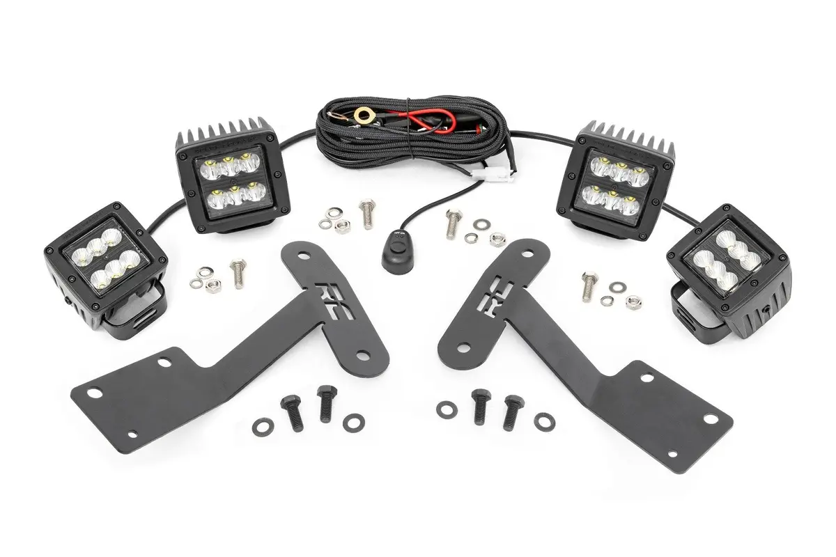 Led Light Kit | Ditch Mount | Dual 2" Black Pairs | Spot/Flood | Toyota Tundra (14-21) 1