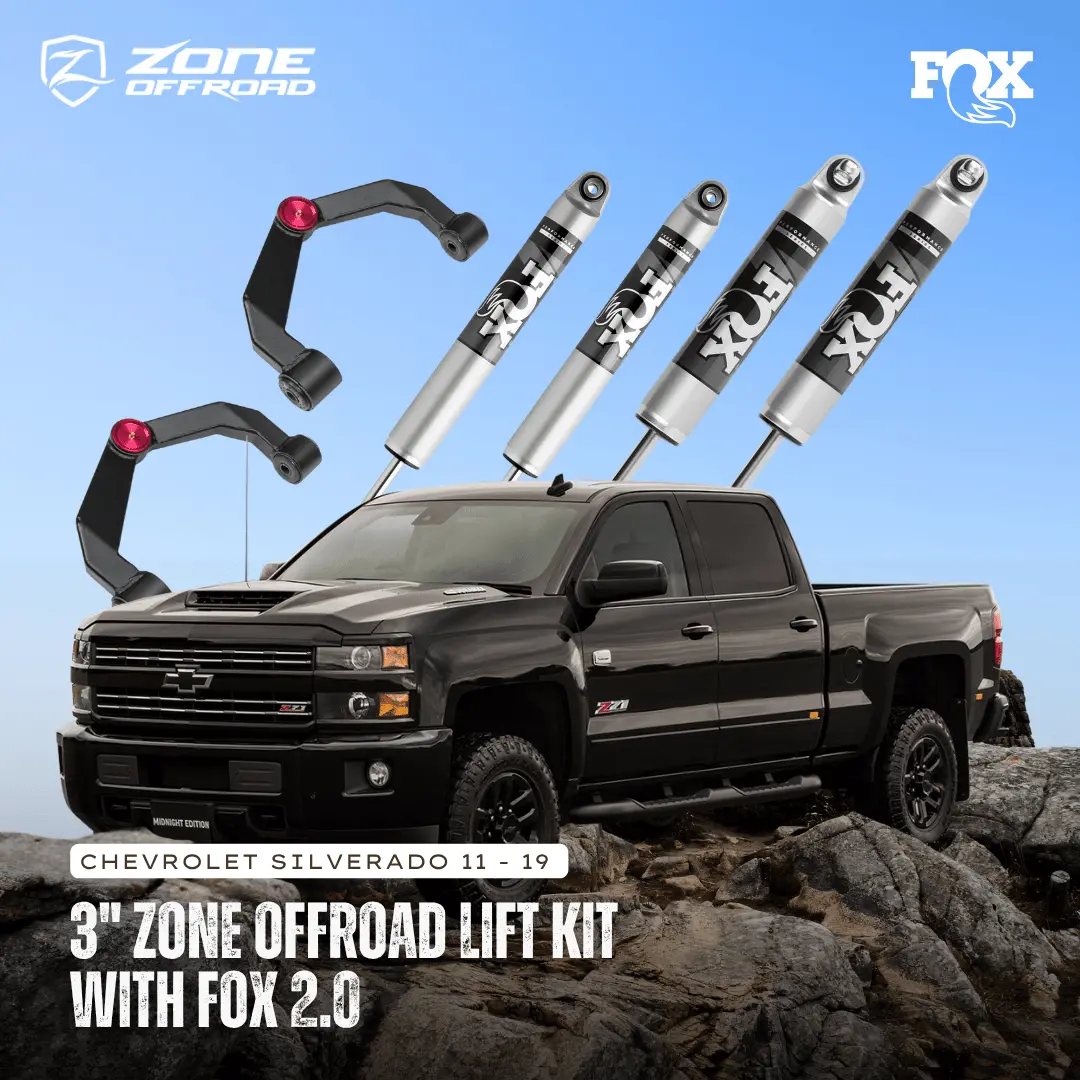 Zone Offroad Fox 2.0 Performance Series 3 Inch Lift Kit | Chevy Silverado & Gmc Sierra 2500Hd (11-19) 1