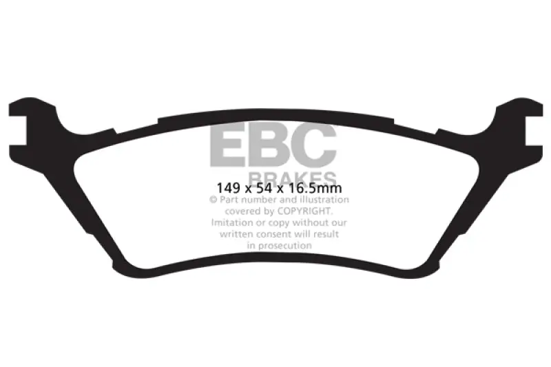Ebc Extra Duty Rear Brake Pads – Heavy-Duty Compound For 2015+ Ford F-150 With 2.7L Twin-Turbo (2Wd) 1