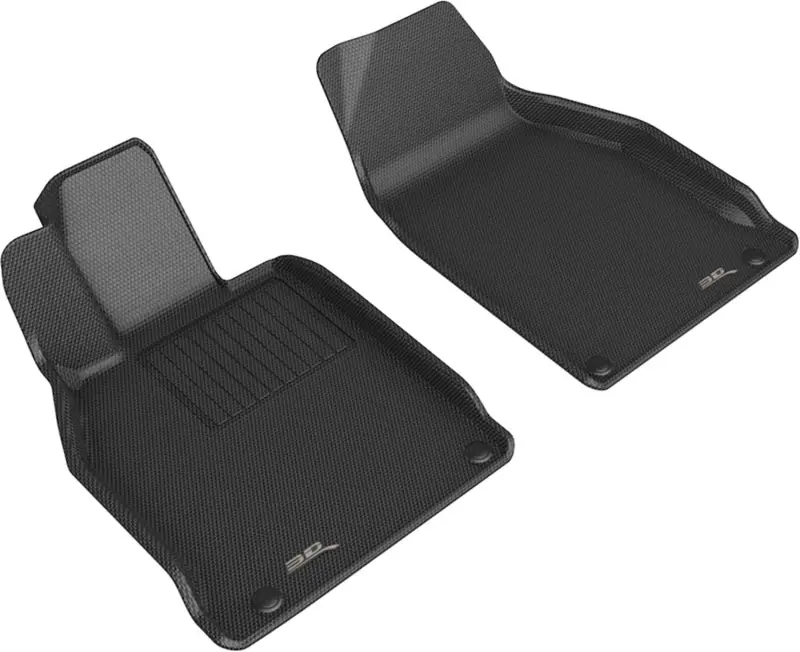 3D Maxpider Premium All-Weather Floor Mats For 2012–2019 Porsche 911 (Convertible, Carrera S/4/4S/Gts/Targa/Turbo/Turbo S/Turbo Gt3) – First Row, Black 1