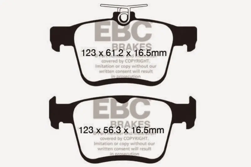 Ebc Ultimax2 Rear Brake Pads For 2014+ Audi A3 1.8T (With Electronic Parking Brake) 1