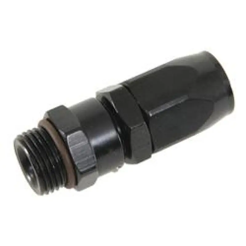 Fragola -16An Straight Hose End – 1 1/16In-12 Thread, Black Anodized 1