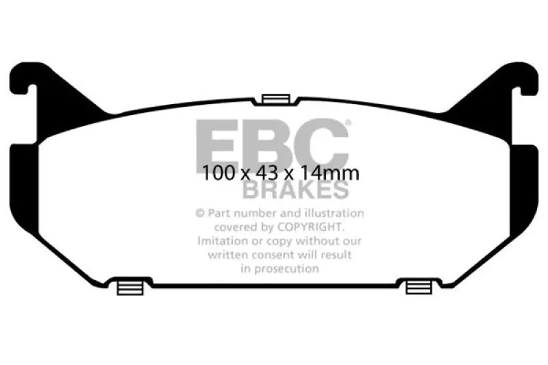 Ebc Yellowstuff Rear Brake Pads For 1993–1997 Ford Probe 2.0L 16-Valve Models 1