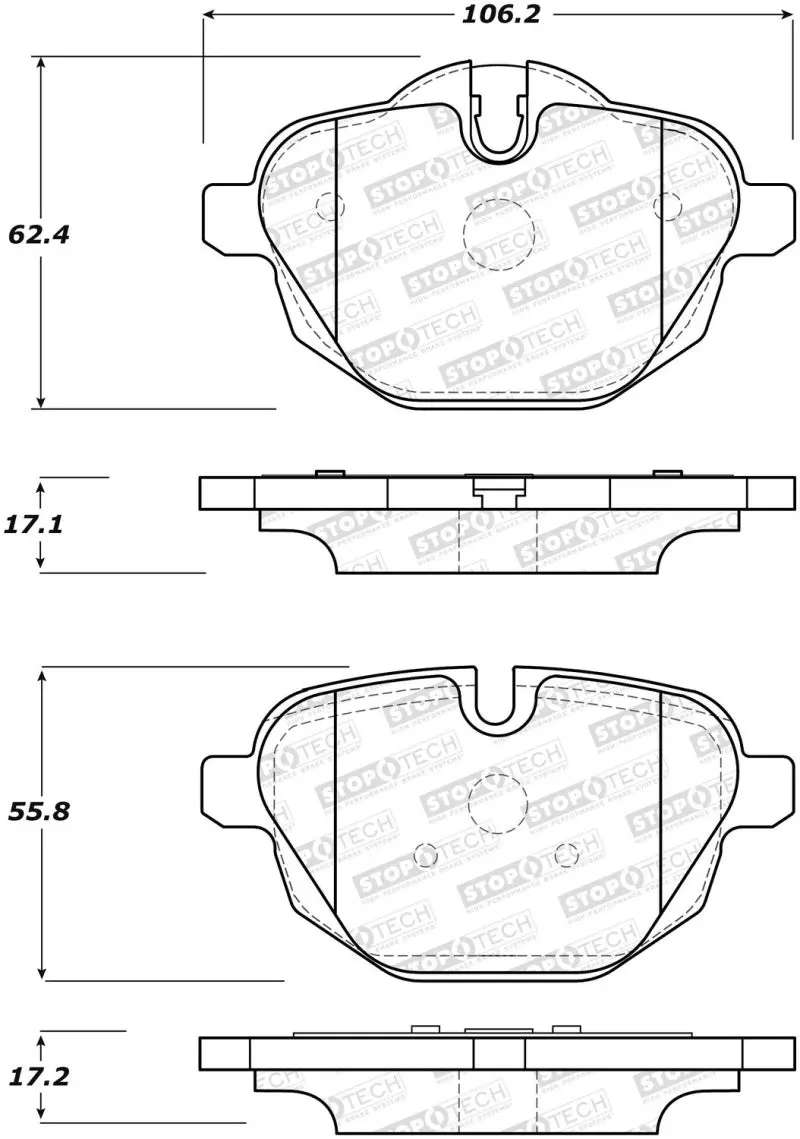 Stoptech Rear Street Performance Brake Pads 1