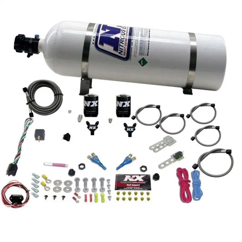 Nitrous Express Dual-Stage Nitrous Kit For 2003–2018 Nissan 350Z & 370Z – 35–150 Hp, Includes 15 Lb Bottle 1