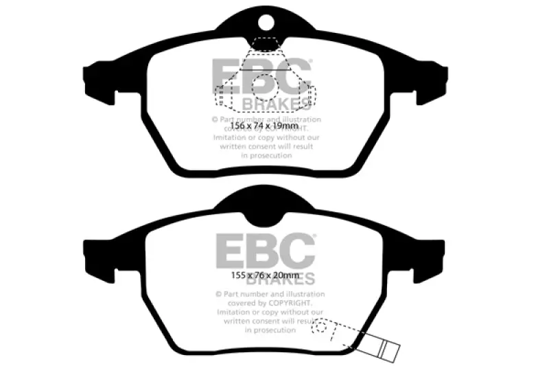 Ebc Ultimax2 High-Performance Front Brake Pads For 1999–2002 Saab 9-3 2.0L Turbo 1