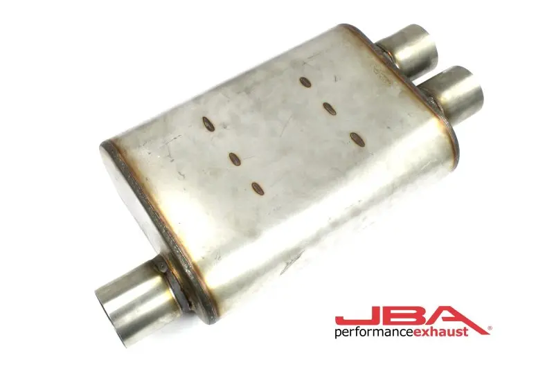 Jba Universal Chambered Style 304Ss Muffler 13X9.75X4 2.5In Inlet Diameter Offset/2.5 Dual Outlet 1